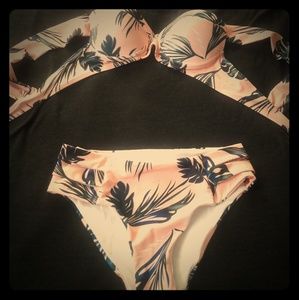 Sexy pink two piece floral swimsuits